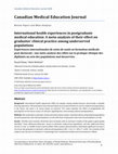 Research paper thumbnail of International health experiences in postgraduate medical education: A meta-analysis of their effect on graduates’ clinical practice among underserved populations