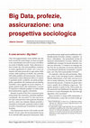 Research paper thumbnail of Big Data, profezie, assicurazione: una prospettiva sociologica