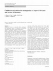 Research paper thumbnail of Childhood and adolescent meningiomas: a report of 38 cases and review of literature