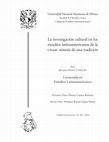 Research paper thumbnail of La investigación cultural en los estudios latinoamericanos de la UNAM síntesis de una tradición