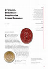 Research paper thumbnail of Gravação, Temática e Funções das Gemas Romanas