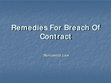 Research paper thumbnail of Remedies for breach of contract