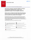 Research paper thumbnail of Normative positions towards COVID-19 contacttracing apps: findings from a large-scale qualitative study in nine European countries