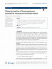 Research paper thumbnail of Characterization of homogeneous symmetric monotone bivariate means