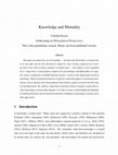 Research paper thumbnail of Knowledge and Mentality