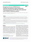 Research paper thumbnail of Exogenous human OKSM factors maintain pluripotency gene expression of bovine and porcine iPS-like cells obtained with STEMCCA delivery system