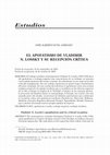 Research paper thumbnail of El apofatismo de Vladimir N. Lossky y su recepción crítica