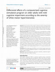 Research paper thumbnail of Differential effects of a computerized cognitive stimulation program on older adults with mild cognitive impairment according to the severity of white matter hyperintensities