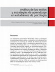 Research paper thumbnail of Análisis de los Estilos y Estrategias de Aprendizaje en Estudiantes de Psicología