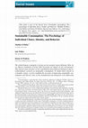 Research paper thumbnail of Sustainable Consumption: The Psychology of Individual Choice, Identity, and Behavior