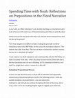 Research paper thumbnail of Spending Time with Noah: Reflections on Prepositions in the Flood Narrative