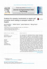 Research paper thumbnail of Evidence for semantic involvement in regular and exception word reading in emergent readers of English