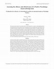 Research paper thumbnail of Assessing the efficacy and effectiveness of a Positive Psychology-based self-help book