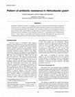 Research paper thumbnail of Pattern of antibiotic resistance in Helicobacter pylori