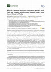 Research paper thumbnail of Why Do Children in Slums Suffer from Anemia, Iron, Zinc, and Vitamin A Deficiency? Results from a Birth Cohort Study in Dhaka