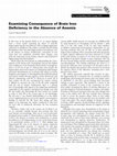 Research paper thumbnail of Examining Consequence of Brain Iron Deficiency in the Absence of Anemia