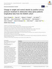 Research paper thumbnail of Change in weight and central obesity by positive airway pressure treatment in obstructive sleep apnea patients: longitudinal data from the ESADA cohort