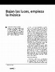 Research paper thumbnail of Bajan las luces, empieza la música