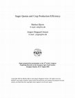 Research paper thumbnail of Sugar Quotas and Crop Production Efficiency