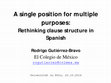 Research paper thumbnail of A single position for multiple purposes: Rethinking clause structure in Spanish