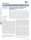 Research paper thumbnail of Glycol-functionalized ionic liquids for high-temperature enzymatic ring-opening polymerization