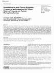 Research paper thumbnail of Establishing an Anal Cancer Screening Program in an Outpatient HIV Clinic: Referral Patterns and Patient Perceptions Survey