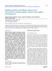 Research paper thumbnail of Binding specificity and affinity analysis of an anti-protective antigen peptide reagent using capillary electrophoresis