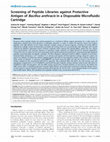 Research paper thumbnail of Screening of Peptide Libraries against Protective Antigen of Bacillus anthracis in a Disposable Microfluidic Cartridge