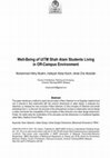 Research paper thumbnail of Well-Being of UiTM Shah Alam Students Living in Off-Campus Environment