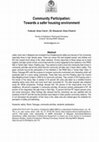 Research paper thumbnail of Community Participation: Towards a safer housing environment