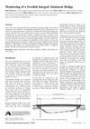 Research paper thumbnail of Monitoring of a Swedish Integral Abutment Bridge