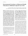 Research paper thumbnail of Environmental Correlates to Behavioral Health Outcomes in Alzheimer's Special Care Units