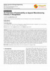 Research paper thumbnail of An Overview of Sustainability on Apparel Manufacturing Industry in Bangladesh