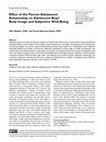 Research paper thumbnail of Effect of the Parent–Adolescent Relationship on Adolescent Boys’ Body Image and Subjective Well-Being