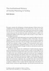 Research paper thumbnail of The Institutional History of Family Planning in Turkey