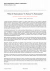 Research paper thumbnail of "What Is Nationalism? A Nation? A Nationalist?" written by Patricia Sohn