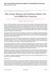 Research paper thumbnail of "Why Trump's Meeting with North Korea Matters: The Asia-Middle East Connection" written by Patricia Sohn