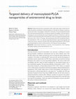 Research paper thumbnail of Targeted delivery of mannosylated-PLGA nanoparticles of antiretroviral drug to brain