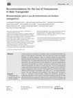 Research paper thumbnail of Recommendations for the Use of Testosterone in Male Transgender