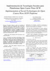 Research paper thumbnail of Implementation of social technologies for Open Course Ware OCW platforms