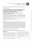 Research paper thumbnail of Unstructured clinical documentation reflecting cognitive and behavioral dysfunction: toward an EHR-based phenotype for cognitive impairment