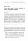 Research paper thumbnail of Rethinking Privacy: A Feminist Approach to Privacy Rights after Snowden