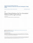 Research paper thumbnail of Patient-tailored medicine, part two: personalized medicine and the legal landscape