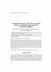 Research paper thumbnail of Experimental analysis of the effect of control factors on aluminium foam produced by powder metallurgy