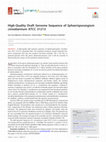 Research paper thumbnail of High-Quality Draft Genome Sequence of Sphaerisporangium cinnabarinum ATCC 31213