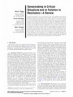 Research paper thumbnail of Sensemaking in Critical Situations and in Relation to Resilience—A Review