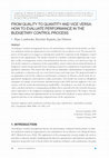 Research paper thumbnail of From Quality to Quantity and Vice Versa: How to Evaluate Performance in the Budgetary Control Process