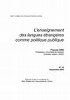 Research paper thumbnail of François Grin. L’enseignement des langues étrangères comme politique publique