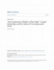 Research paper thumbnail of Mass Exploitation Hidden in Plain Sight: Unpaid Internships and the Culture of Uncompensated Work