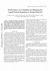 Research paper thumbnail of Performance of a chamber for studying the liquid xenon response to nuclear recoils